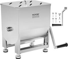 „VEVOR“ rankinis mėsos maišytuvas „Gastro“ – 10 l talpos mėsos apdorojimo prietaisas (maksimalus maišymo kiekis – 6,8 kg mėsos), nerūdijančio plieno mėsos maišytuvas su dangčiu ir rankena, rankinis mėsos maišytuvas maltos mėsos ruošimui