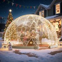 „VEVOR“ sodo kupolinė palapinė, 3,7 x 2,2 m, skaidri burbulinė palapinė, namelis 4–7 žmonėms, vandeniui atspari PVC geodezinė kupolinė šiltnamis su vėdinamu langu, lauko iglu palapinės, skirtos terasai, kiemui ir vakarėliams