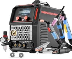 „VEVOR“ suvirinimo aparatas „5 in 1“ – kombinuotas pjovimo/TIG/MIG/MIG su užpildymo medžiaga/MMA, 50 A bekontaktinis plazminis ir 200 A sinerginis suvirinimo aparatas, 220 V aliuminio impulsinis MIG suvirinimo aparatas, suderinamas su ritininio pistoletu