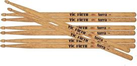 „Vic Firth“ – „American Classic Terra“ serijos būgnų lazdelės 5A – amerikietiškas hikoris – medinis antgalis – 4 porų rinkinys