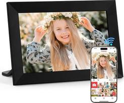 „Vicloon“ skaitmeninė nuotraukų rėmelė su „Wi-Fi“, 10,1 colio, HD IPS jutiklinis ekranas, automatinis pasukimas, galimybė montuoti ant sienos, 32GB talpos nuotraukų rėmelė, paprastas nuotraukų ir vaizdo įrašų dalijimasis per „Frameo“ programėlę