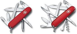 „Victorinox“, „Huntsman“ kišeninis peilis, 91 mm, raudonas (15 funkcijų), „Hiker“ (13 funkcijų, peilis, skardinės atidarytuvas, 3 mm atsuktuvas, peilis)