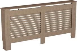 „Vida Designs“ „Milton“ neapdailintas radiatoriaus gaubtas, itin didelis, modernus horizontalus lamelinis dizainas, užtikrinantis tolygų šilumos paskirstymą, aukštis 82 x plotis 172 x gylis 19 cm, nedažyti MDF baldai, idealiai tinka svetainei ir prieškamb
