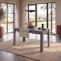 „Vida Designs“ „Medina“ – 4 vietų stačiakampis valgomojo stalas iš MDF medžio, modernus virtuvės valgomojo stalas, pilkos spalvos