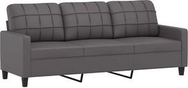 „vidaXL“ 3-vietė sofa, pilka, 180 cm, dirbtinė oda