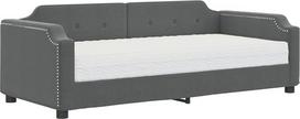 „vidaXL“ dienos lova, svečių lova su čiužiniu, miegamojo ir svetainės sofa-lova, „2-in-1“ sofa-lova, tamsiai pilka, 80 x 200 cm, audinio apmušalas