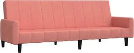 „vidaXL“ dviejų vietų sofa-lova su mediniu rėmu, sofa-lova, skirta svetainei, namų kinui, biurui, sofa-lova, poilsio lova, svečių lova, rožinis aksomas