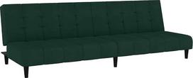 „vidaXL“ dviejų vietų sofa-lova su mediniu rėmu, sofa-lova, skirta svetainei, namų kinui, biurui, sofa-lova, poilsio lova, svečių lova, tamsiai žalia aksominė