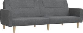 „vidaXL“ dviejų vietų sofa-lova su mediniu rėmu, sofa-lova, skirta svetainei, namų kinui, biurui, sofa-lova, poilsio lova, svečių lova, šviesiai pilkos spalvos audinys