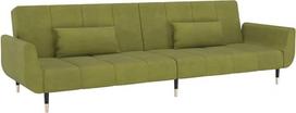 „vidaXL“ dviejų vietų sofa-lova su miego funkcija, sofa-lova svečiams su 2 pagalvėlėmis, sofa-lova svetainei, šiuolaikiška, šviesiai žalia aksominė