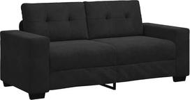 „vidaXL“ dvivietė sofa, juoda, 180 x 77 x 82 cm, aksominė
