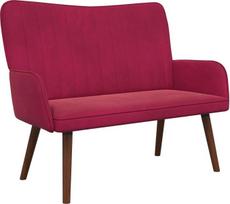 „vidaXL“ dvivietė sofa, vyno raudonos spalvos, 115 x 61 x 87 cm, aksominė