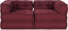 „vidaXL“ modulinė sofa, 2 dalys, kaštainio rudos spalvos, 140 x 70 x 56 cm, audinys, svetainė, moderni modulinė sofa, kvėpuojantis audinys, skirta naudoti patalpose, išskleidžiama sofa, minimalistinis dizainas