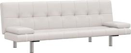 „VidaXL“ reguliuojama miegamoji sofa su 2 pagalvėmis, dirbtinė oda, kreminė balta spalva