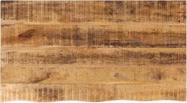 „vidaXL“ stalviršis, medinis stalviršis, skirtas valgomojo stalui, kavos staliukui, iš masyvios medienos su natūraliais kraštais, atsarginis stalviršis, 100 x 60 x 3,8 cm, masyvi mediena, neapdorota mangmedžio mediena