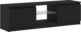 „vidaXL“ televizoriaus spintelė su LED apšvietimu, juodo ąžuolo imitacija, 120 x 30 x 36 cm