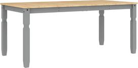 „vidaXL“ „Corona“ valgomojo stalas, 180 x 90 x 75 cm, iš masyvios pušies medienos, pilkos spalvos