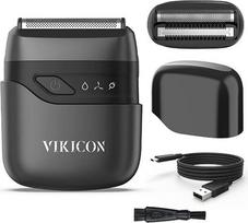 „VIKICON Foil Shaver“: elektrinis skustuvas vyrams, mini elektrinis veido skustuvas vyrams, nešiojamas ir vandeniui atsparus kelioninis skustuvas, du lanksčiai judantys peiliukai, užtikrinantys glotnų skutimą, USB-C