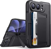 „Vihibii“ „iPhone Duo“ dėklas su kortelių skyreliu ir atrama 2026, juodos spalvos