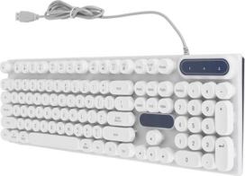 „Vikye“ mechaninė klaviatūra, 104 klavišai, laidinė USB klaviatūra su spalvotu apšvietimu, vandeniui atspari „Plug and Play“ kompiuterio klaviatūra su apvaliais klavišų dangteliais, skirta