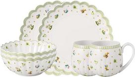 „Villeroy & Boch“ – „Easter Delight“ pusryčių rinkinys dviems asmenims, 6 dalių, žalias, Velykų rinkinys su vakarienei skirtais lėkštėmis, rankenėlėmis ir dubenėliais javainiams, Velykų keraminės lėkštės, puodeliai ir dubenėliai, aukščiausios kokybės porc