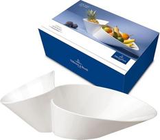 „Villeroy & Boch“ – „Newwave Eye-Catcher“ dvigubas indas, 49 x 27 cm, aukščiausios kokybės porcelianas, tinka plauti indaplovėje ir naudoti mikrobangų krosnelėje, baltas