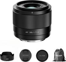 „VILTROX“ 35 mm F1,7 „E-Mount“ objektyvas, skirtas „Sony“ fotoaparatams, APS-C automatinio fokusavimo standartinis objektyvas, skirtas „Sony“ E-Mount fotoaparatams: a7, a7II, a7III, a7IV, a7R, a7RII, a7RIII, a7RIV, a7RV, a7S, a7SII, a7SIII, a1, ZV-E1