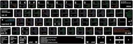 „VIM“ sparčiųjų klavišų silikoninis klaviatūros dangtelis, skirtas „MacBook Pro“ 13 ir 15 colių modeliams (2019, 2018, 2017, 2016 m.), su „Touch Bar“ ir „Touch ID“ Modelis:A2159, A1989, A1706/A1990, A1707 (Europos versija)