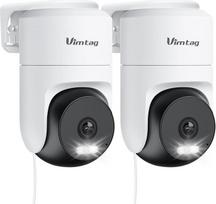 „VIMTAG“ 2,5K 4 MP lauko stebėjimo kamera, 360° vidaus stebėjimo kamera su signalizacija, dvipusis garso ryšys, dirbtinio intelekto žmogaus judesio aptikimas, IP65 atsparumas vandeniui, suderinama su „Alexa“, duomenų saugojimas debesyje ir SD kortelėje (2