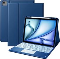 „Vobafe“ klaviatūros dėklas, skirtas „iPad Air“ 13 colių (M4, M3, M2) ir „Pro“ 12,9 colių (3/4/5/6 kartos) | QWERTZ klaviatūra, „Multi-Touch“ jutiklinis pelės kilimėlis, 7 spalvų apšvietimas, dėklas su rašiklio laikikliu, skirtas „iPad Air“ 13 (2026/2025/