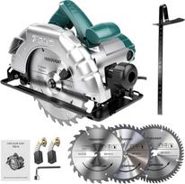 „VOBOR“ 1200 W diskinių pjūklų su kreipiamąja, 5200 aps/min, reguliuojamas pjovimo gylis ir kampas, 60 mm (90°) – 45 mm (45°), pjūklo disko skersmuo: 185 mm, komplekte: 3 diskai, siurbimo adapteris, lygiagretusis ribotuvas, raktas