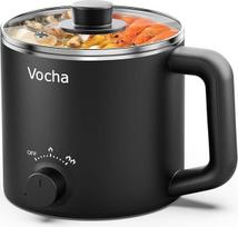 „Vocha“ elektrinis puodas, 1,6 l talpos mažas elektrinis puodas, nešiojamas greitojo makaronų virimo prietaisas, daugiafunkcinis puodas sriuboms, ramenui, makaronams, avižiniams dribsniams ir kiaušiniams ruošti, 250 W / 600 W