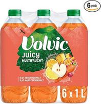 „Volvic Juicy Multi Fruit“ – 6 x 1 l – tik natūralūs aromatai – be dažiklių