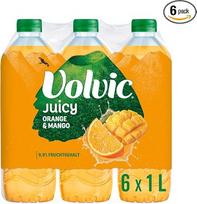 „Volvic“ „Juicy Orange Mango“ – 6 vnt. po 1 l – mažai kalorijų – tik natūralūs aromatai