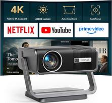 „VOPLLS“ išmanusis projektorius, suderinamas su „Netflix“ ir „Dolby Audio“: „Full HD 1080P“ 40 000 liumenų vaizdo projektorius, palaikantis 4K, „Wi-Fi 6“ ir „Bluetooth“ – namų kino sistema / lauko projektorius, skirtas mobiliesiems telefonams ir kompiuter