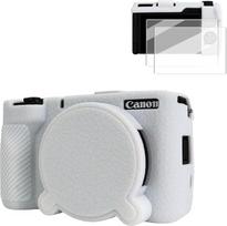 „VOVMOEYA“ fotoaparato dėklas, skirtas „Canon PowerShot V1“ – silikoninis dėklas su 2 ypač plonais ekrano apsaugais ir nuimamu objektyvo dangteliu