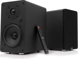 „VULKKANO A5 ARC MKII“ knygų lentynos garsiakalbiai su 5,25 colių žemųjų dažnių garsiakalbiu, „Bluetooth 5.0“, HDMI ARC, optiniu, RCA, USB jungtimis, su žemųjų dažnių garsiakalbio išėjimu, elegantiško dizaino televizoriaus garsiakalbiai, juodos spalvos