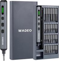 „WADEO“ mini elektrinių atsuktuvų rinkinys, 82 į 1 magnetinis precizinis atsuktuvų rinkinys, 5 sukimo momento pakopos, 4 LED lemputės, tinka „iPhone“, mobiliųjų telefonų, nešiojamųjų kompiuterių, akinių, laikrodžių ir kt. remontui.