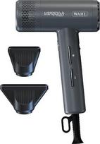 „Wahl Vanquish Compact“ plaukų džiovintuvas, pilkos spalvos „Light Styler“ modelis | 2 aukštos kokybės magnetiniai antgaliai, galingas, didelio greičio variklis, tylus, 290 g, patogus kelionėms, atminties funkcija