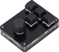 „Wakects“ makro klaviatūra, 4 klavišai, 1 programuojama mechaninė mini klaviatūra, 5 V, 1 A, su RGB šviesos diodais ir mėlynaisiais jungikliais, skirta žaidimams, biurui, multimedijai, 3,5 x 2,5 colio