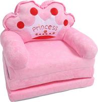 „Walfront“ lovos-sofos tipo vaikų sofa mažoms mergaitėms, miela grindų pagalvėlė, mini sofa, sofa su porankiais, vaikų fotelis „Princess Tiara“, išskleidžiama maža kėdė (sulankstoma į tris dalis)