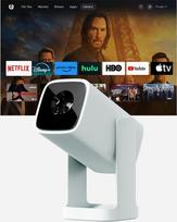 „Wanbo Cube 1 Pro“ išmanusis projektorius su „Android TV“ ir „Google Play“ – kompaktiškas nešiojamas mini projektorius ir „Bluetooth“ garsiakalbis (8 W), trapecijos iškraipymų korekcija, namų kino sistema mažoms erdvėms, miegamasis