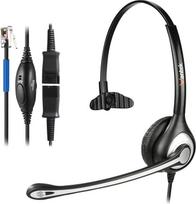 „Wantek“ telefono ausinės su RJ9 jungtimi, vienpusis garsas, triukšmo slopinimo mikrofonas, greito atjungimo funkcija, skambučių centro ausinės, skirtos „Plantronics“ M10, M12 stiprintuvams arba „Cisco“ 7945, 7960 biuro IP telefonams (600QC1)