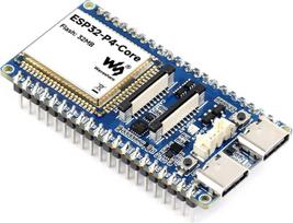 „Waveshare ESP32-P4-Core“ – aukštos našumo plėtros plokštė, sukurta remiantis „ESP32-P4“, turinti 32 bitų „RISC-V“ dviejų branduolių ir vieno branduolio procesorius, palaikanti USB OTG 2.0 HS, su iš anksto pripajūstais jungčių lizdais