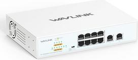 „WAVLINK“ 10 prievadų gigabito nevaldomas POE komutatorius su 8 PoE+ prievadais ir 2 uplink prievadais, 120 W PoE galia, IEEE 802.3af/at, VLAN, standartinis ir išplėtimo režimai, montavimas ant sienos arba ant stalo