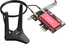 „WAVLINK“ „Wi-Fi 6E“ AX5400M PCIe tinklo plokštė, trijų dažnių juostų „AX210“ belaidis adapteris su „Bluetooth 5.3“, „MU-MIMO“, „WPA3“, „OFDMA“, plokščiu tvirtinimo laikikliu, pažangiu šilumokaičiu, skirtas kompiuteriams su „Windows 11“ ir „Windows 10“