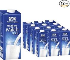 „Weihenstephan“ liesas pienas „H-Milk“ (3,5 % riebalų), po 1 litrą, 12 vnt. pakuotė, parduodama „Pufai Grocery“