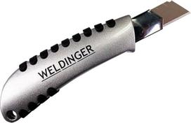 „WELDINGER“ tvirtas paprastas peilis iš metalo ir gumos su 18 mm nuimamu peilio ašmeniu