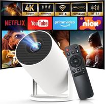 „WEMI“ mini projektorius, išmanusis projektorius su „Wi-Fi 6“ ir „Bluetooth“, natūralios 720p ir 4K raiškos namų kino sistema, nešiojamas mažas LED projektorius, skirtas mobiliajam telefonui ir miegamajam, mobilusis mini projektorius, skirtas naudoti lauk