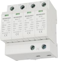 „Wengart“ apsaugos nuo viršįtampių įrenginys WG-7T, T1+T2 lygio apsauga, 3+NPE, 7 kA (limp), 20–40 kA, 275 V kintamosios srovės, apsauga nuo viršįtampių buityje, montavimas ant DIN bėgelio
